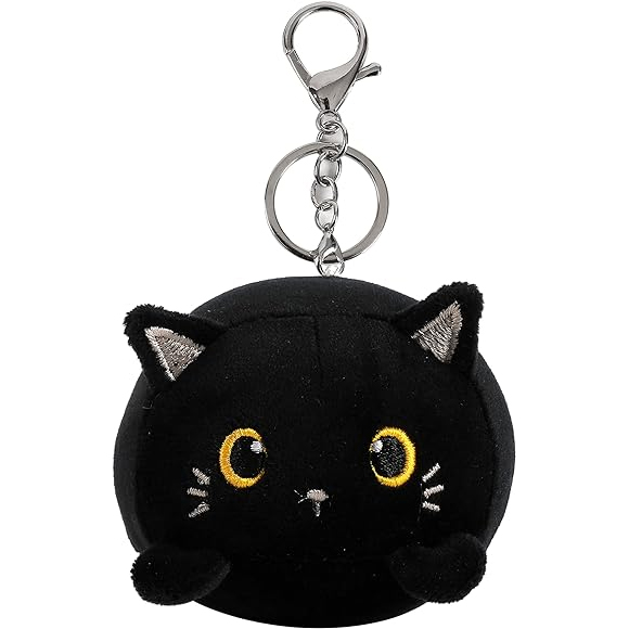 Black Cat - Plush Keychain 