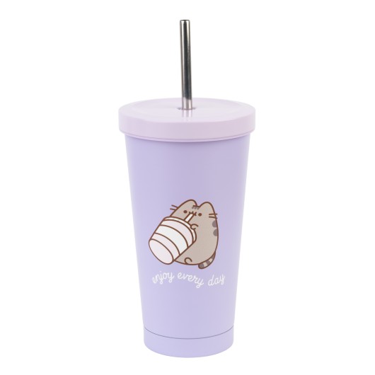 Pusheen Stahlbecher mit Strohhalm Enjoy Every Day